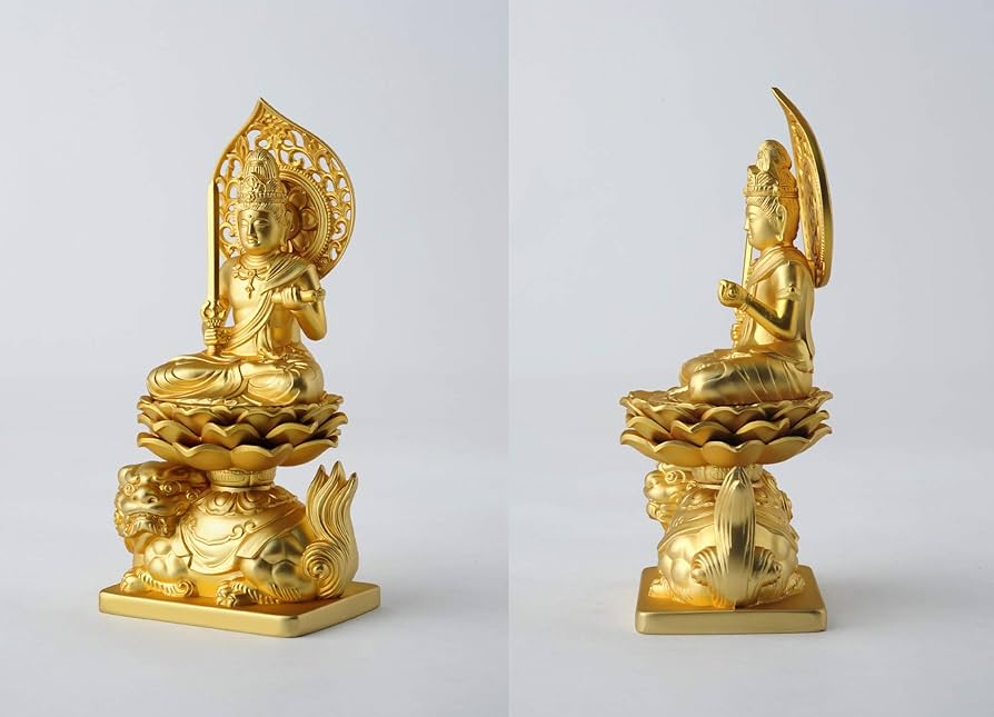 古鉄塗金 文殊菩薩座像 獅子 乾隆年製刻印 卯年守り本尊 伝世品 WWST053 古鉄塗金 文殊菩薩座像 獅子 乾隆年製刻印 卯年守り本尊 伝世品